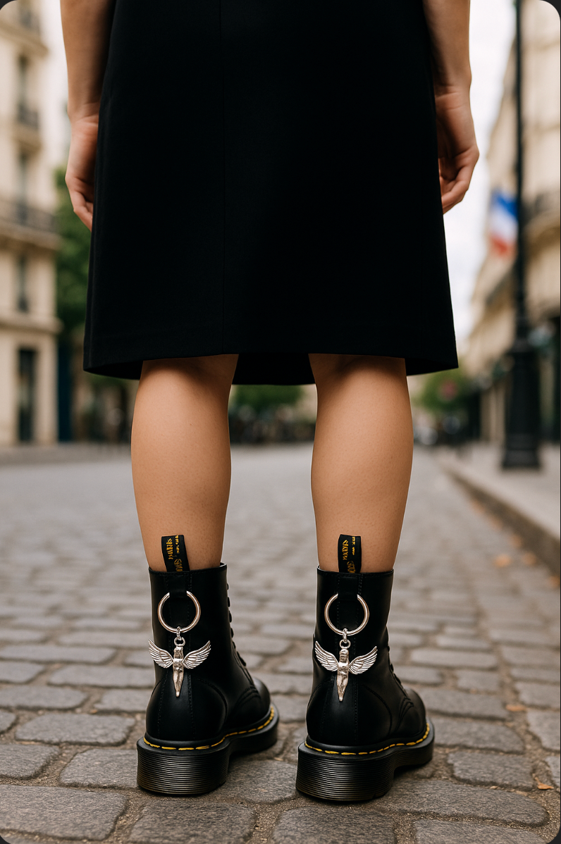 🪽 Anneau Ange bijou boots & Birkenstock argenté | Shoeslaces
