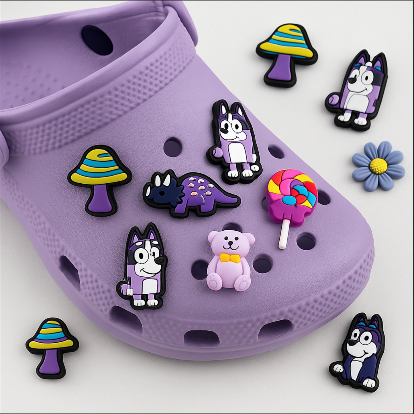 💜 Pins Kawaii Purple Vibes pour sabots | Shoeslaces