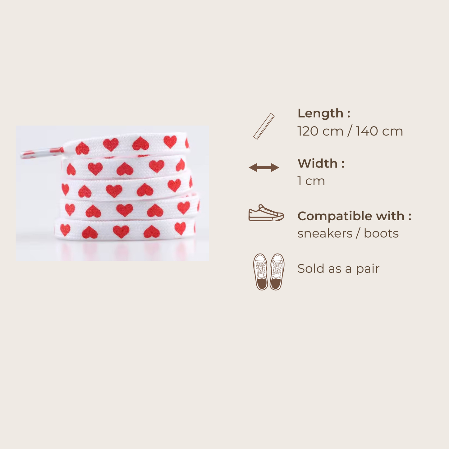 Valentine's Day Heart or Flower Laces - 3 models
