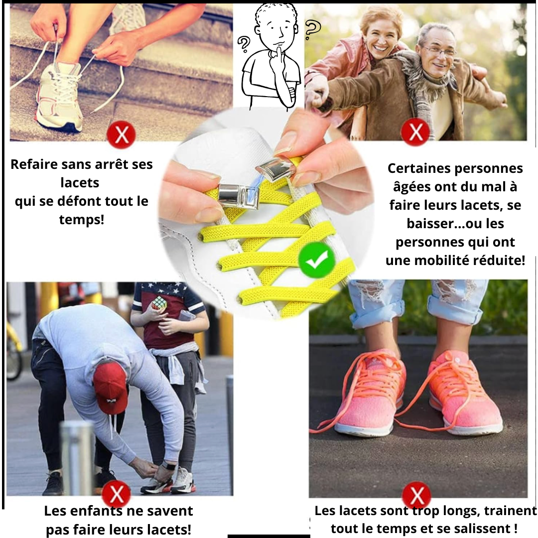 Lacets de chaussures ELASTIQUES SANS LAÇAGE |  Shoeslaces 