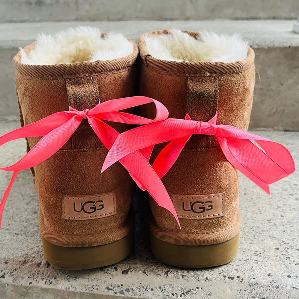 Rubans noeuds pour Ugg rose saumon- Personnalisez Vos Chaussures avec Style | Shoeslaces