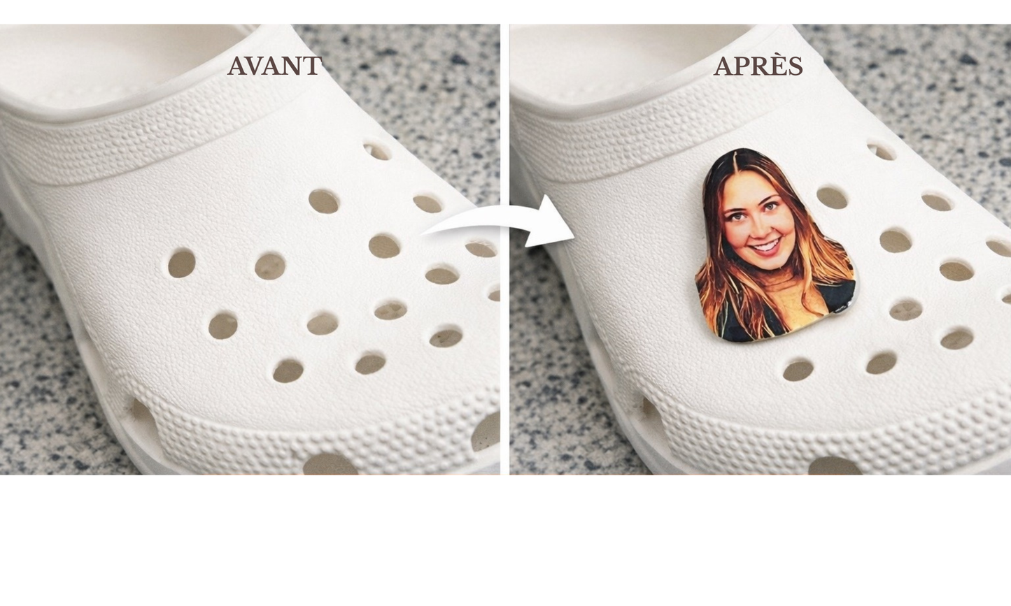 Pin photo personnalisé – ton portrait en bijou pour chaussures | Shoeslaces