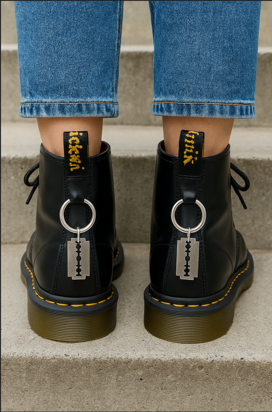 Charm Rasoir – Bijou de chaussure anneau argenté style Peaky Blinders |  Shoeslaces