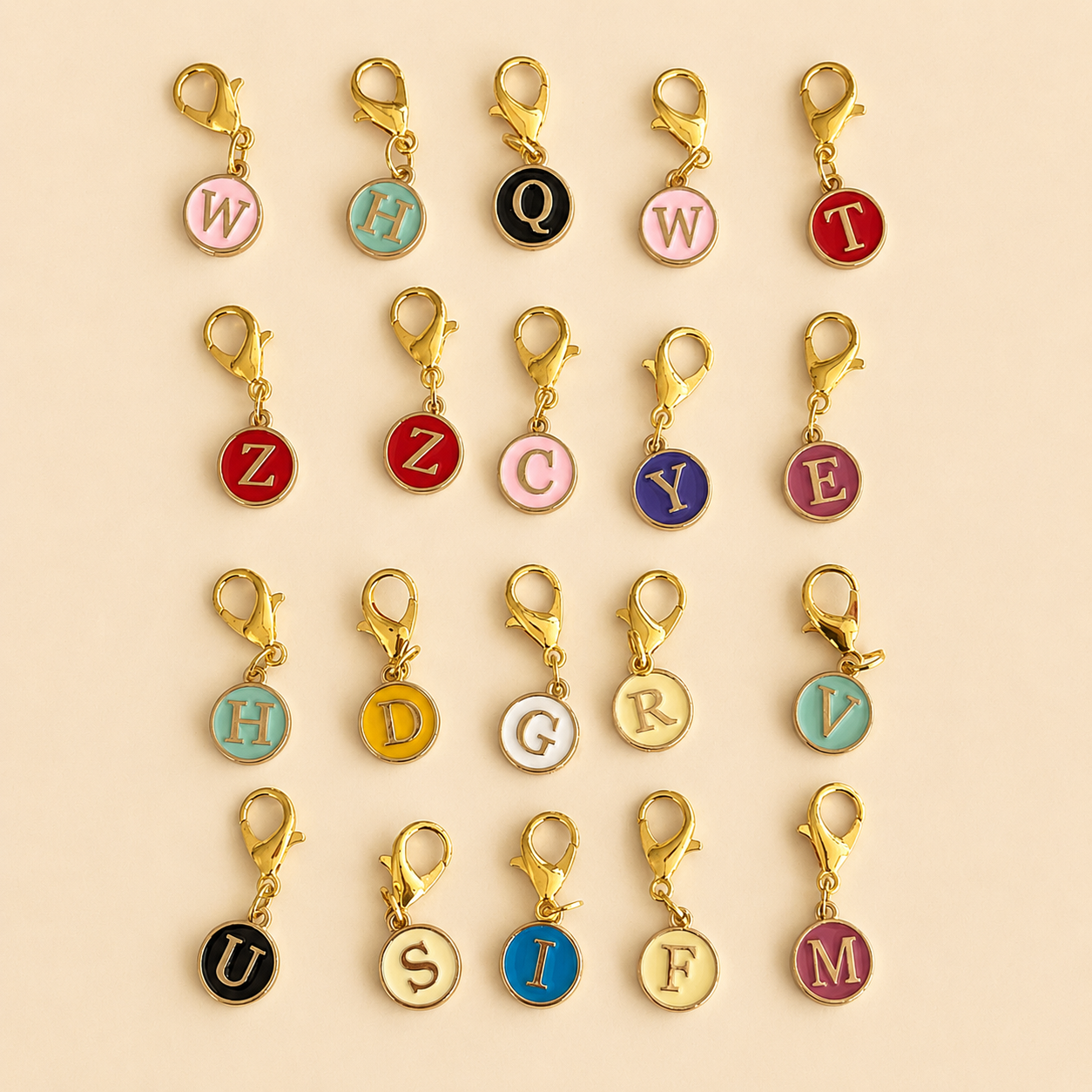 🌈 Breloque lettre multicolore pour sacs & chaussures | Shoeslaces
