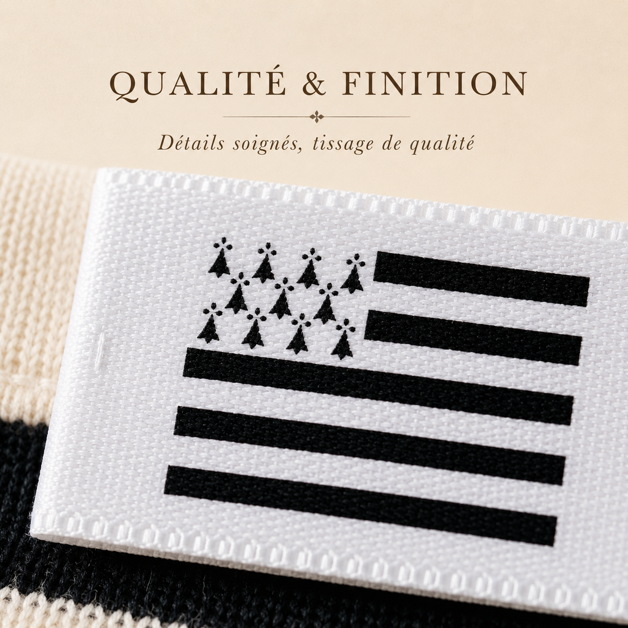 🏴 Pack étiquettes Breton Gwenn ha Du à coudre - Style Breizh | Shoeslaces