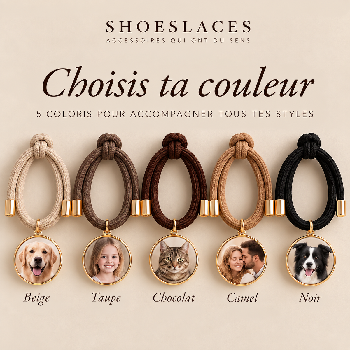 Élastique médaillon portrait personnalisé