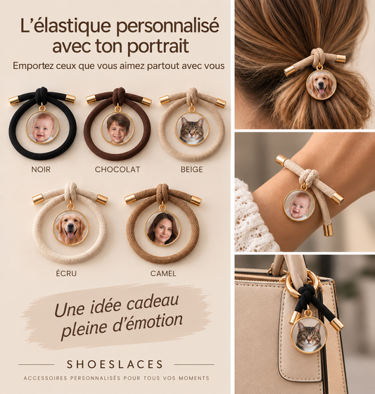 Élastique médaillon portrait personnalisé