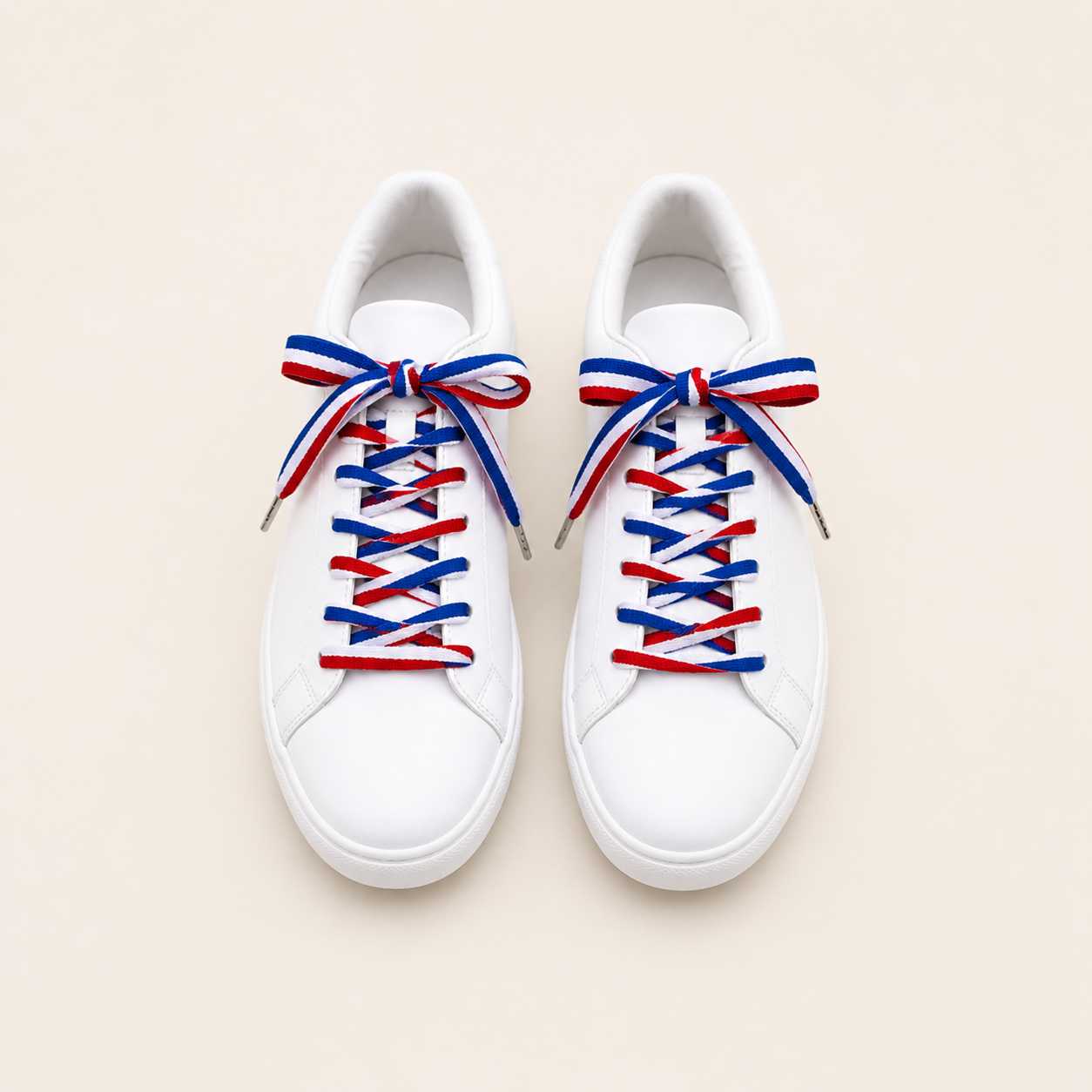🇫🇷 Lacets tricolores plats - Bleu blanc rouge | Shoeslaces
