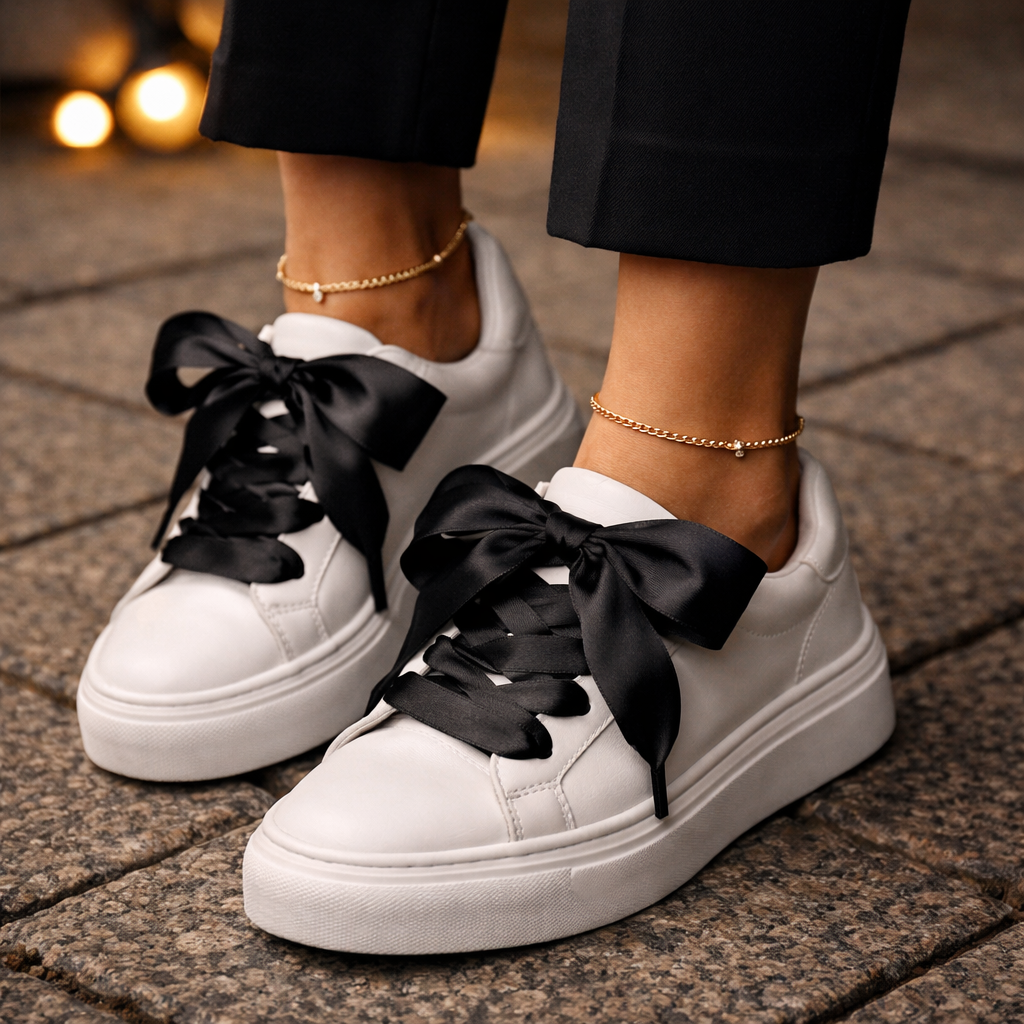 Satin ribbon shoelaces – Lacets satin pour sneakers chic (13 colors, 2 cm)