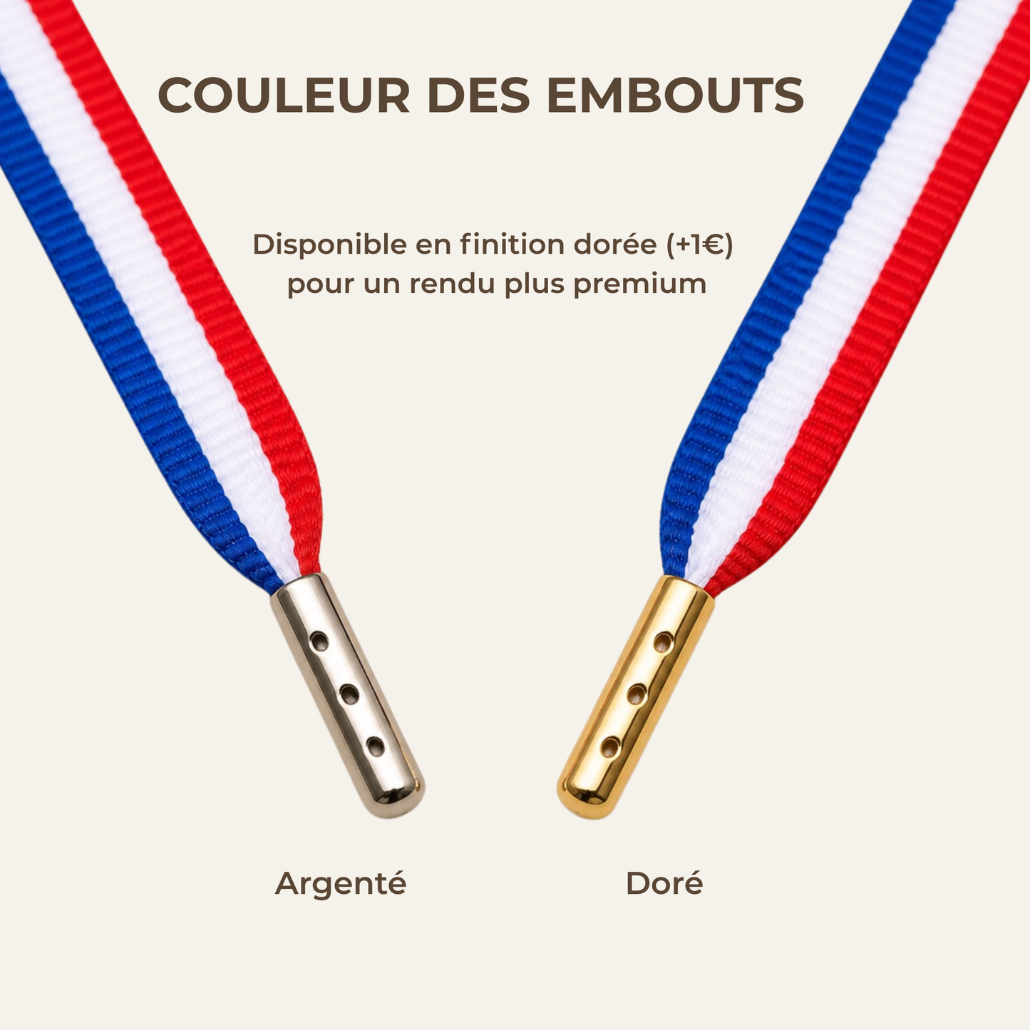 🇫🇷 Lacets tricolores plats - Bleu blanc rouge | Shoeslaces