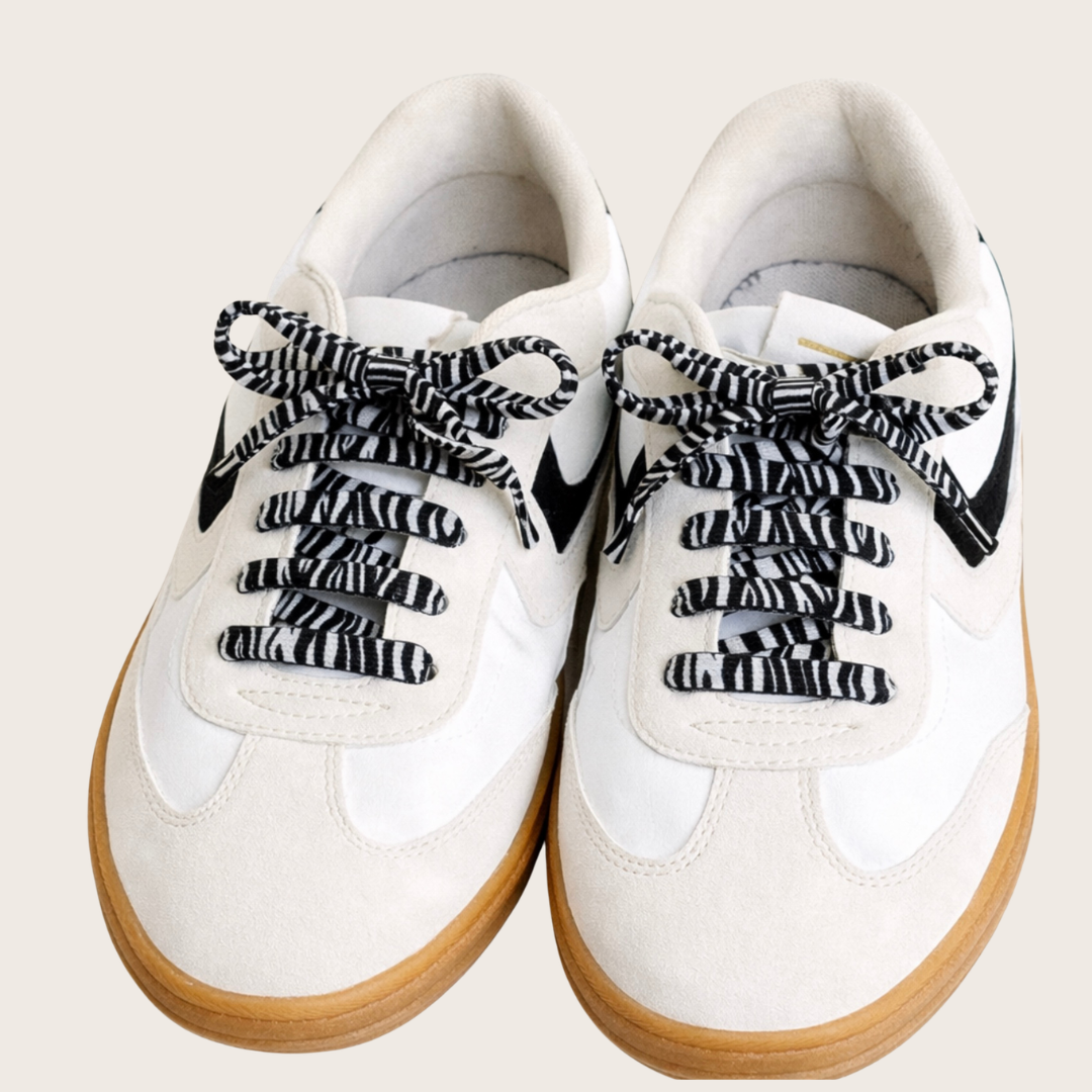 👉 Lacets zèbre pour sneakers – motif zèbre tendance | Shoeslaces