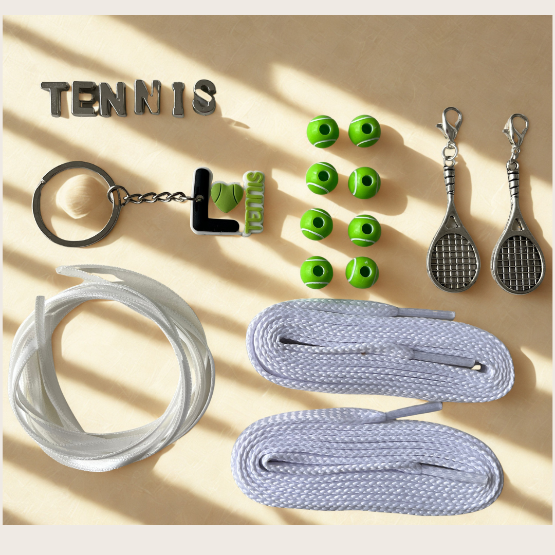 🎾 Pack Tennis Club avec lacets et charms stylés | Shoeslaces