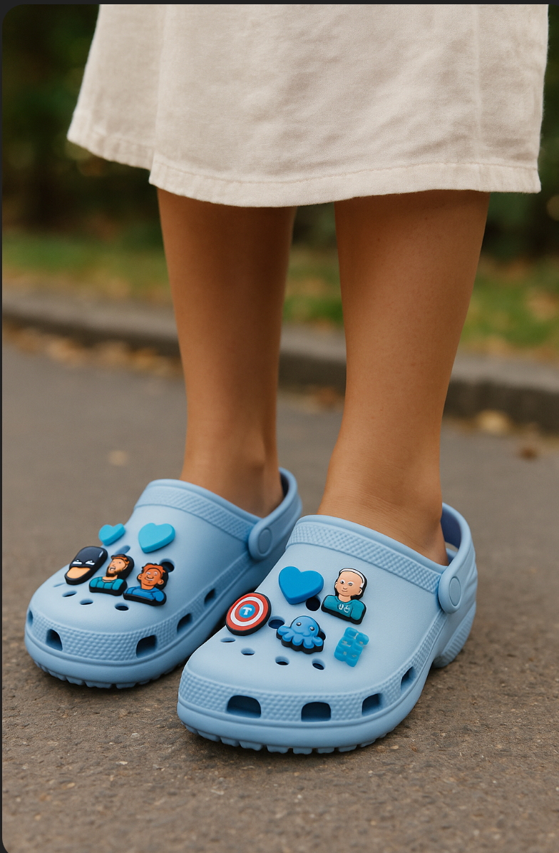 🩵 Pins Kawaii Pop Bleu Cool pour sabots | Shoeslaces