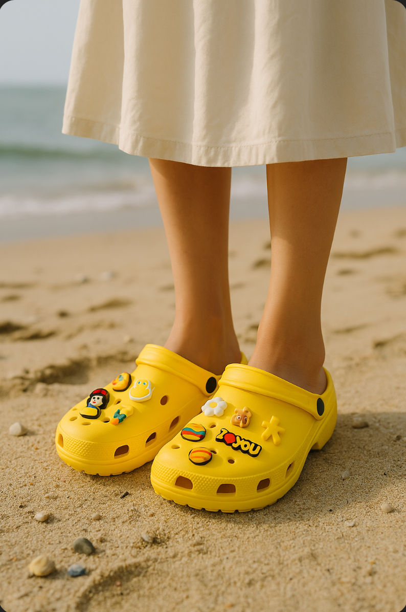 🐥 Pins Kawaii Pop Jaune Sunny Mood pour sabots | Shoeslaces