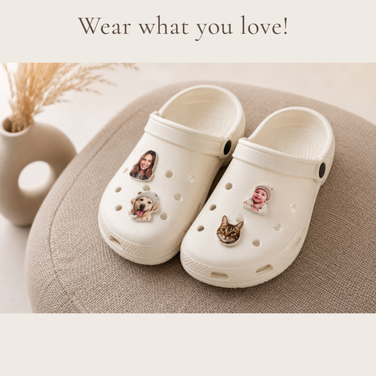Pin photo personnalisé – ton portrait en bijou pour chaussures | Shoeslaces