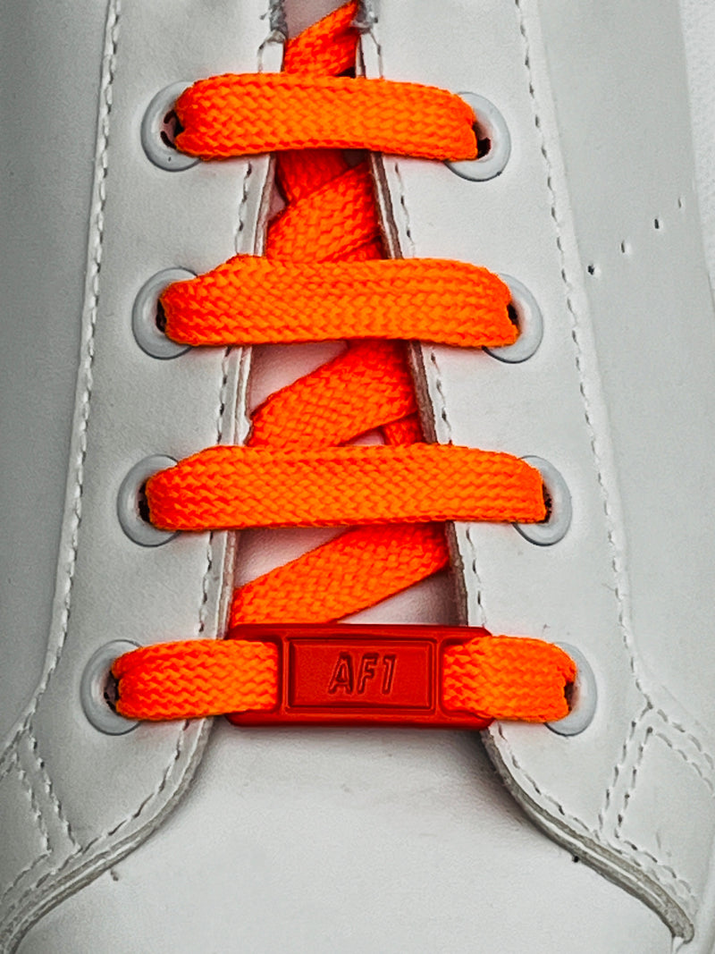 Boucles  baskets  AF1 orange fluo - Shoeslaces-fr