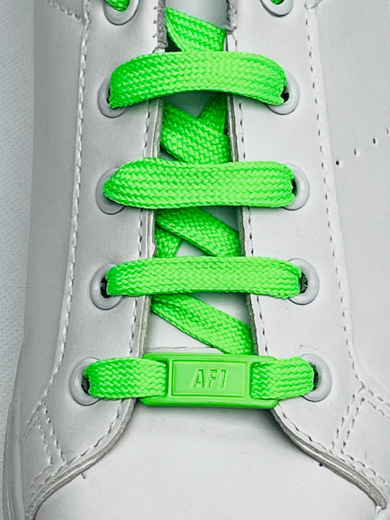 Boucles  baskets  AF1 vert fluo - Shoeslaces-fr