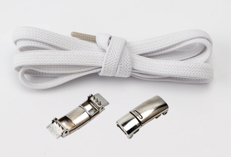 Lacets Elastiques Magnétiques blanc - Shoeslaces-fr