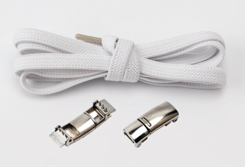 Lacets Elastiques Magnétiques blanc - Shoeslaces-fr