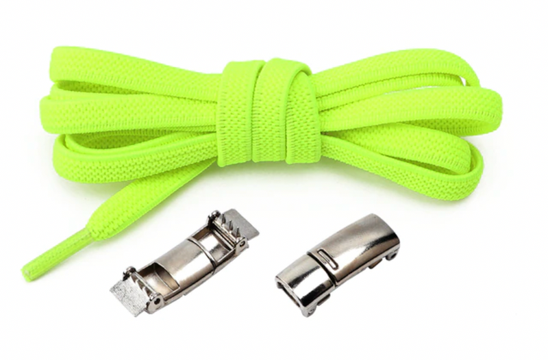 Lacets Elastiques Magnétiques jaune fluo - Shoeslaces-fr